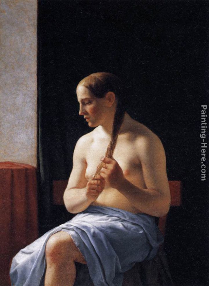Seated Nude Model painting - Christoffer Wilhelm Eckersberg Seated Nude Model art painting